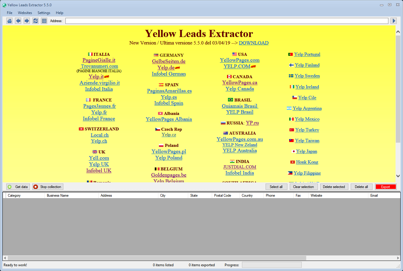 Download Yellow Pages Extractor Software English Yellow Pages Scraper