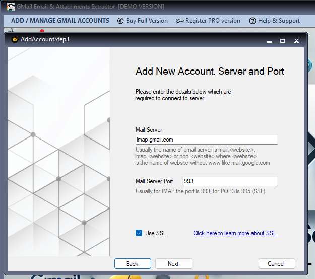 Pre-filled server settings